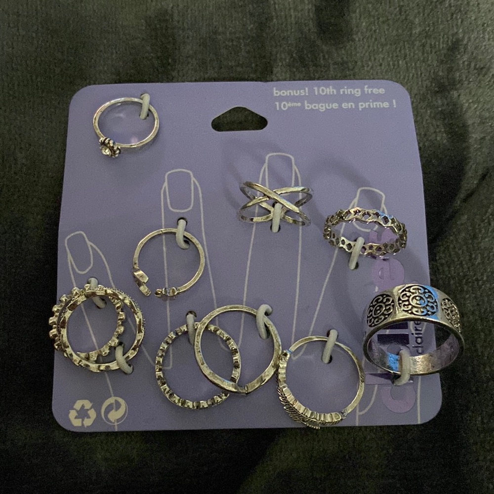 Claire's rings 10 pack $21.50 CAD retail NWT